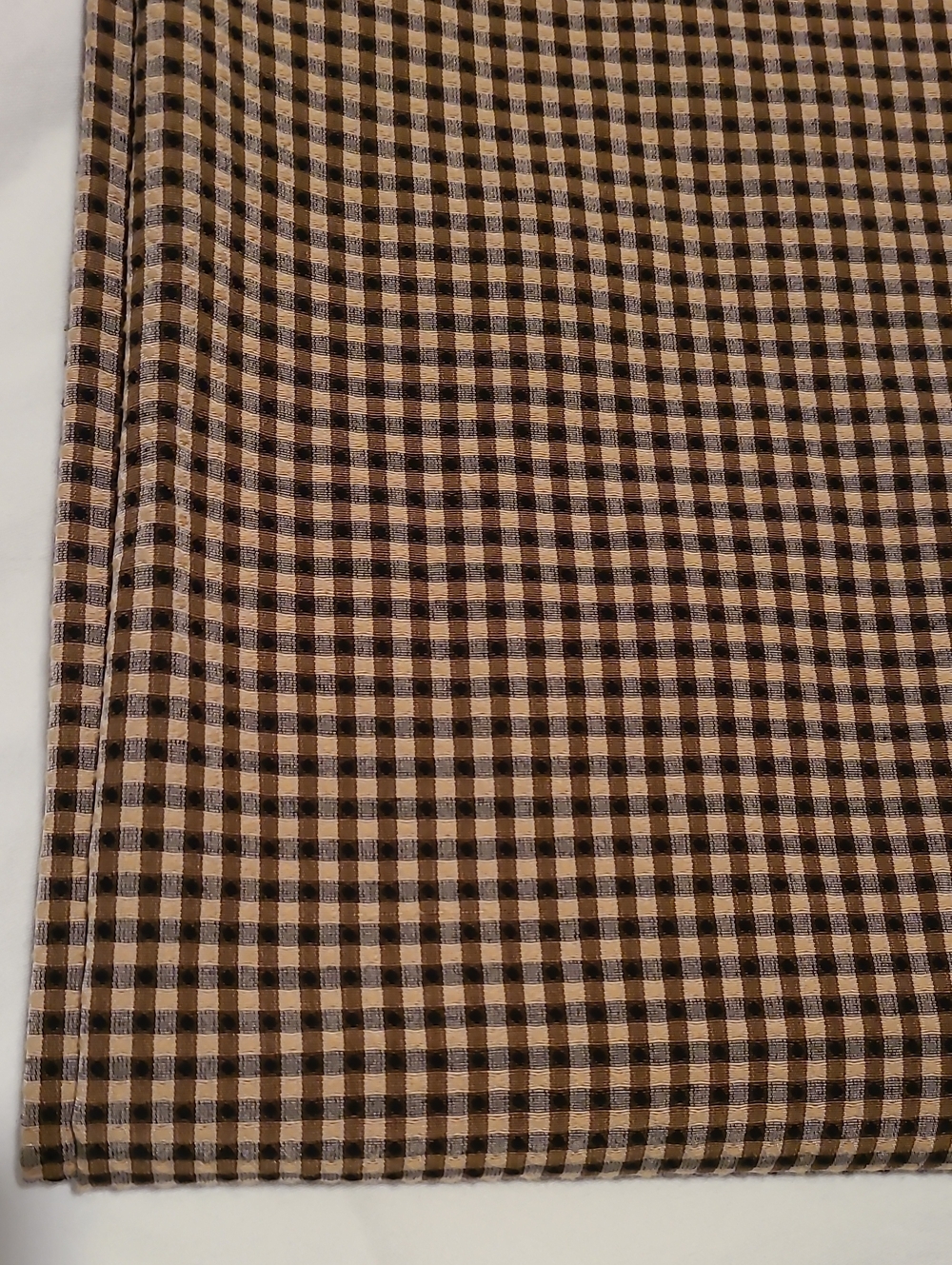 Fabric - Black and Tan, Mini Check Pattern, 3 Yards Sewing Crafts